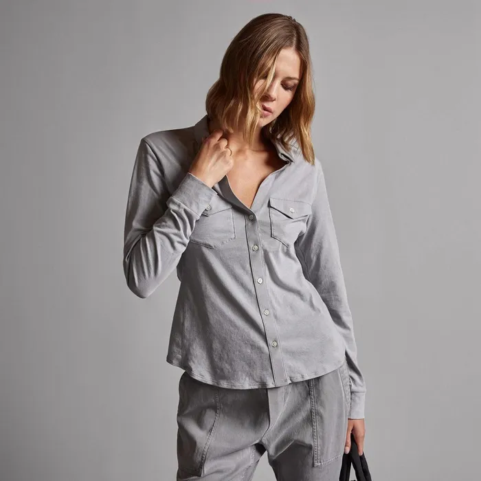 Women Shirting James Perse Clean Finish Jersey Shirt Breeze
