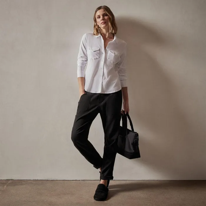 Women Shirting James Perse Clean Finish Jersey Shirt White