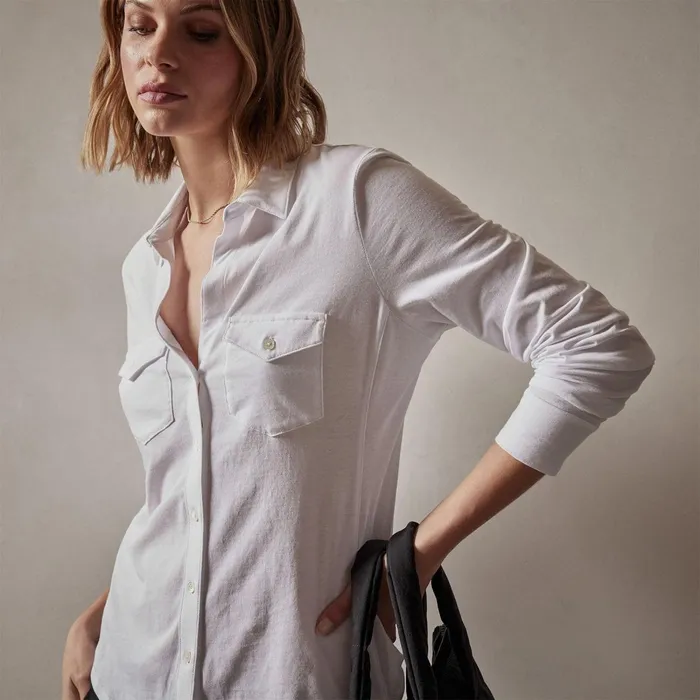 Women Shirting James Perse Clean Finish Jersey Shirt White