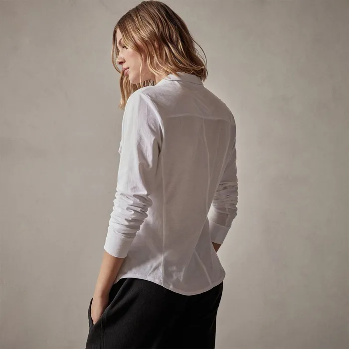 Women Shirting James Perse Clean Finish Jersey Shirt White