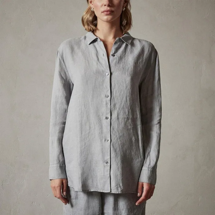 Women Shirting James Perse Lightweight Linen Shirt Breeze Pigment