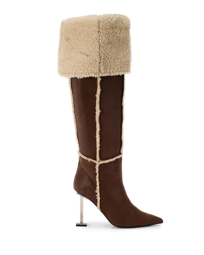 Women Shoes Iceberg Sheepskin Thighhigh Boots