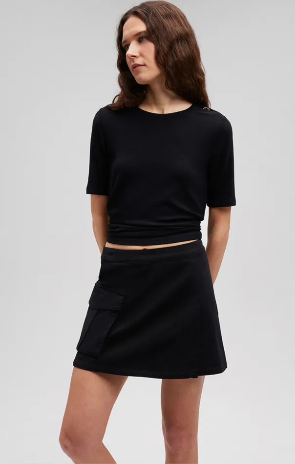 Women Shoulder Slit Shirt In Black Mavi Jeans Shirts