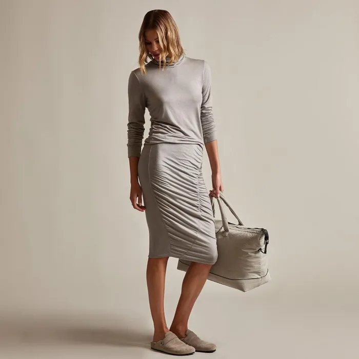 Women Skirts James Perse Tencel Cashmere Ruched Skirt Dapple