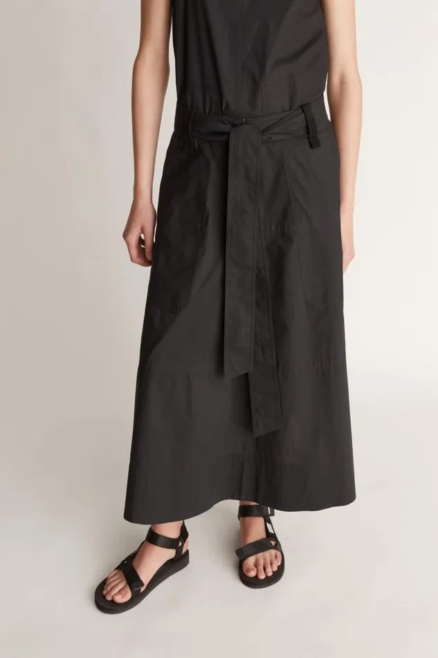 Women Skirts Lee Mathews LM Poplin Flare Skirt Black