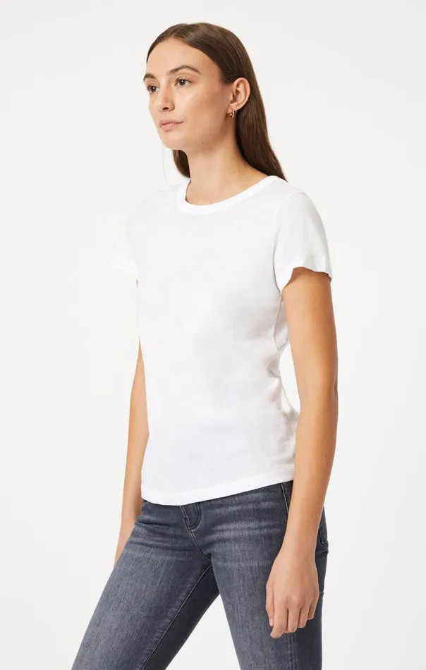 Women Slim Crew Neck TShirt In White Mavi Jeans Tops and TShirts Women Slim Crew Neck TShirt In White Mavi Jeans Tops and TShirts