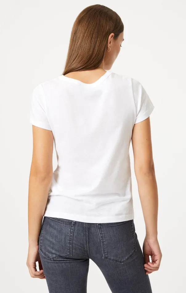 Women Slim Crew Neck TShirt In White Mavi Jeans Tops and TShirts Women Slim Crew Neck TShirt In White Mavi Jeans Tops and TShirts