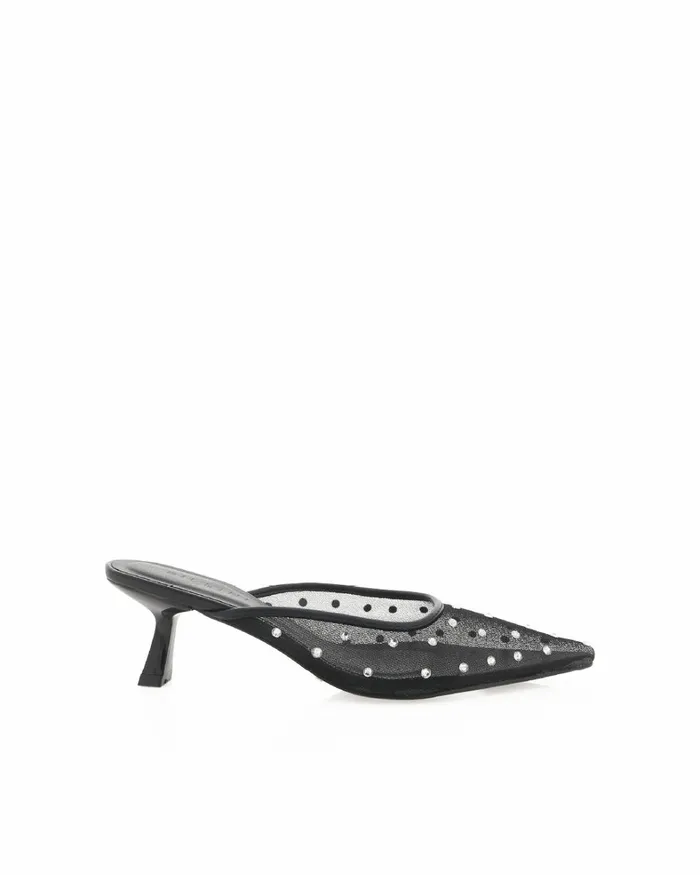 Women Stiletto Heels Billini ANTONIA 8211 BLACK MESH