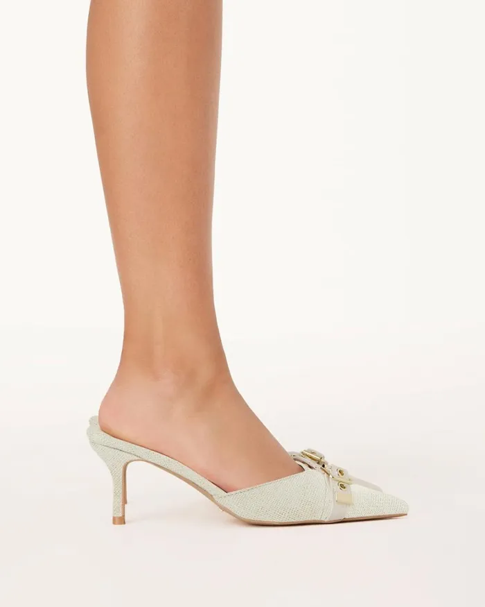 Women Stiletto Heels Billini DAIJA 8211 IVORY LINEN
