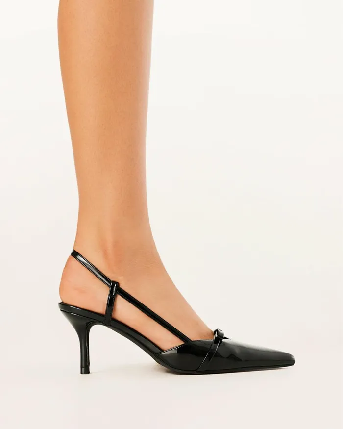 Women Stiletto Heels Billini DAISY 8211 BLACK PATENT