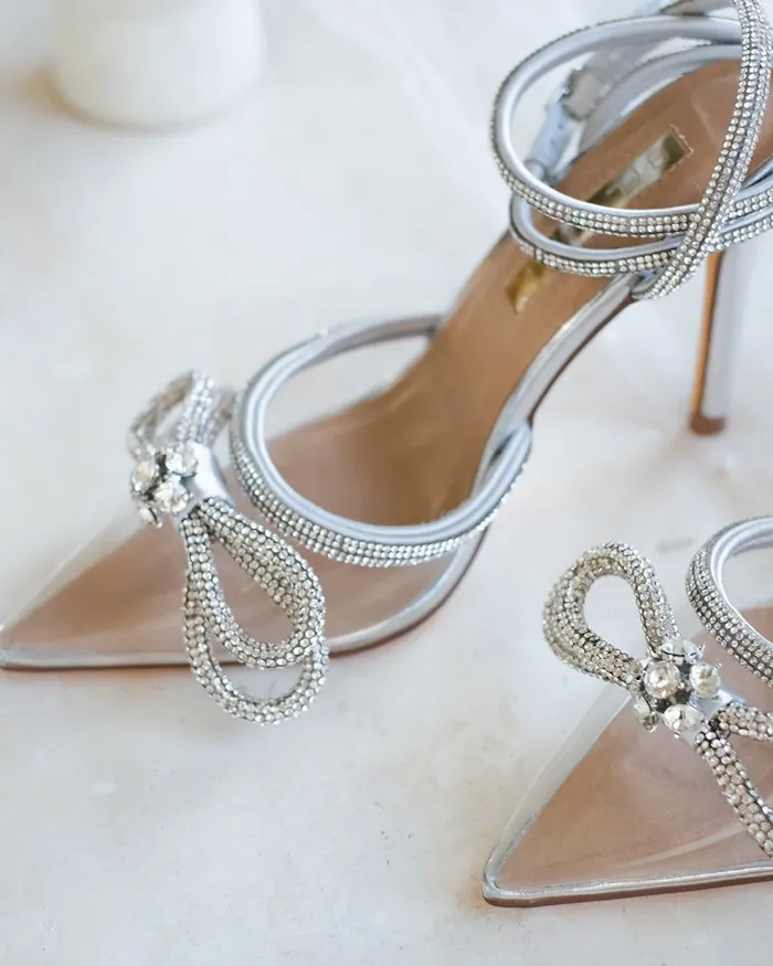 Women Stiletto Heels Billini ELOPE WIDE FIT 8211 CLEARSILVER