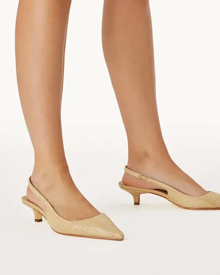 Women Stiletto Heels Billini FELINA 8211 NATURAL RAFFIA