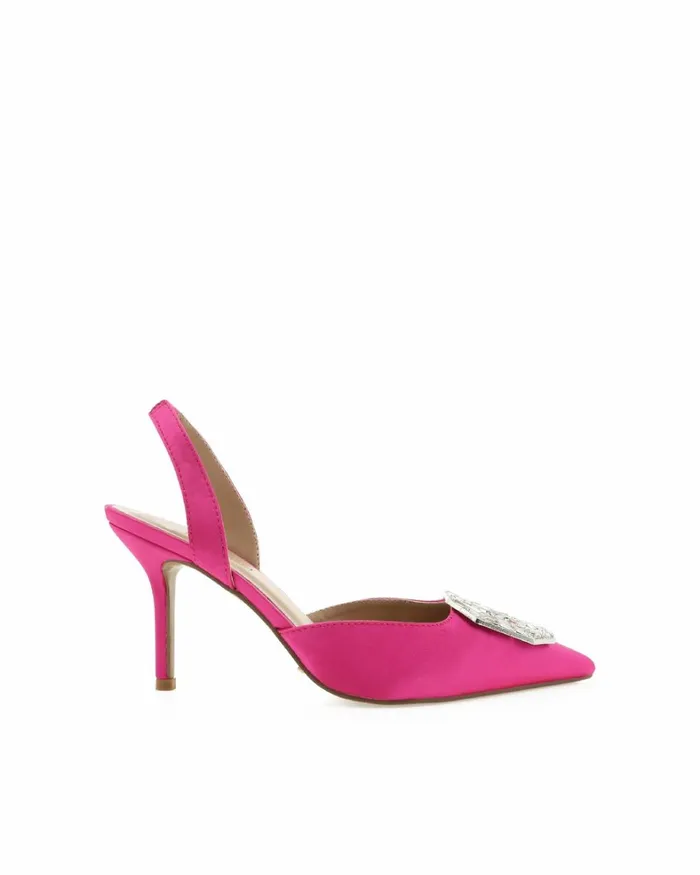 Women Stiletto Heels Billini KATIE 8211 MAGENTA SATIN
