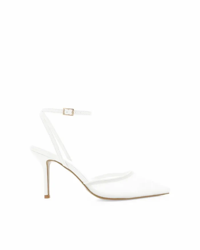 Women Stiletto Heels Billini KETIFA 8211 WHITE MESH