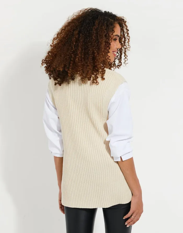 Women Stone Cable Knit Vest Stone Threadbare Tops Women Stone Cable Knit Vest Stone Threadbare Tops