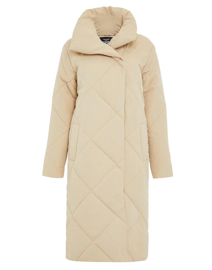 Women Stone Oversized Quilted Puffer Coat Stone Threadbare Jackets and Coats Women Stone Oversized Quilted Puffer Coat Stone Threadbare Jackets and Coats