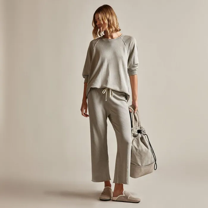 Women Sweat TopsBottoms James Perse Vintage French Terry Cutoff Sweatpant Dapple Pigment