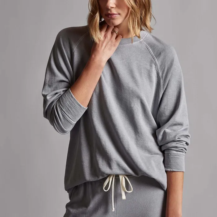 Women Sweat TopsBottoms James Perse Vintage French Terry Relaxed Sweatshirt Breeze Pigment Women Sweat TopsBottoms James Perse Vintage French Terry Relaxed Sweatshirt Breeze Pigment