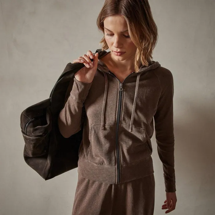Women Sweat TopsBottoms James Perse Vintage French Terry Zip Up Hoodie Fox Pigment