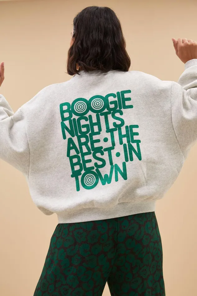 Women Sweaters Bybar Bibi Boogie Nights Sweater Light Grey Melee