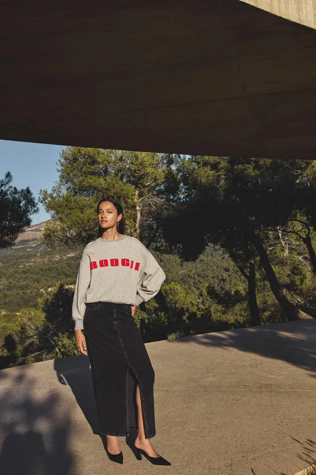 Women Sweaters Bybar Bibi Boogie Sweater Grey Melee