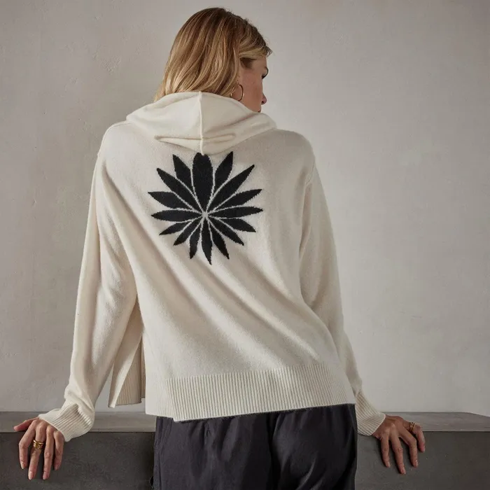 Women Sweaters James Perse Agave Graphic Hoodie Ivory