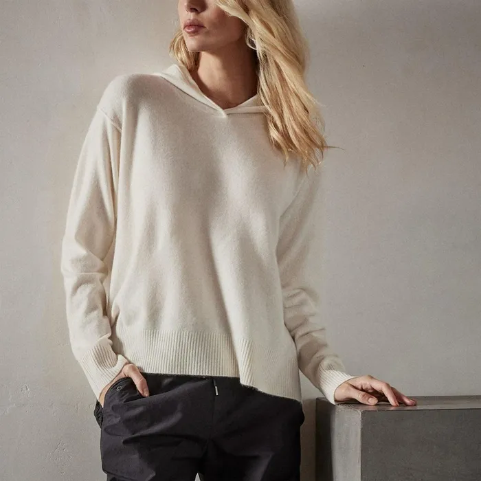 Women Sweaters James Perse Agave Graphic Hoodie Ivory