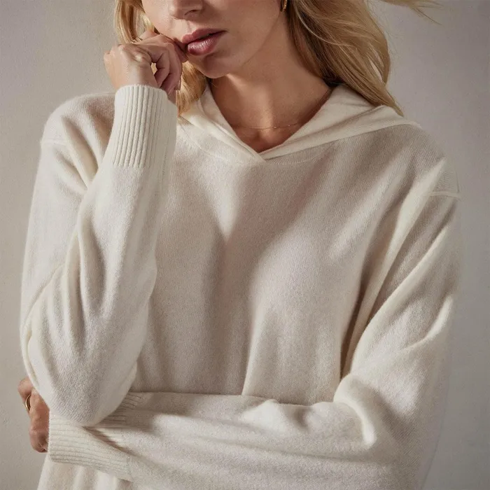 Women Sweaters James Perse Agave Graphic Hoodie Ivory