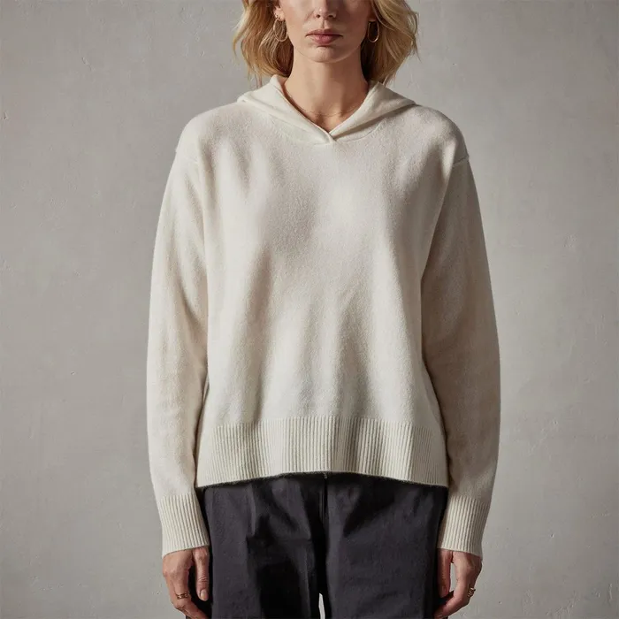 Women Sweaters James Perse Agave Graphic Hoodie Ivory