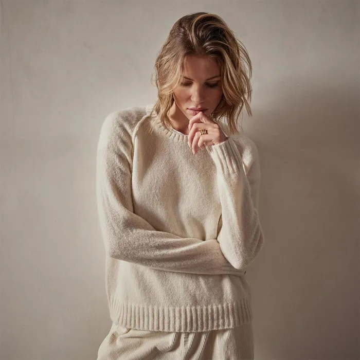 Women Sweaters James Perse Cashmere Crew Sweater Ivory