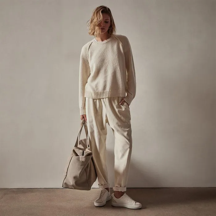 Women Sweaters James Perse Cashmere Crew Sweater Ivory