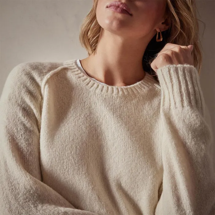 Women Sweaters James Perse Cashmere Crew Sweater Ivory