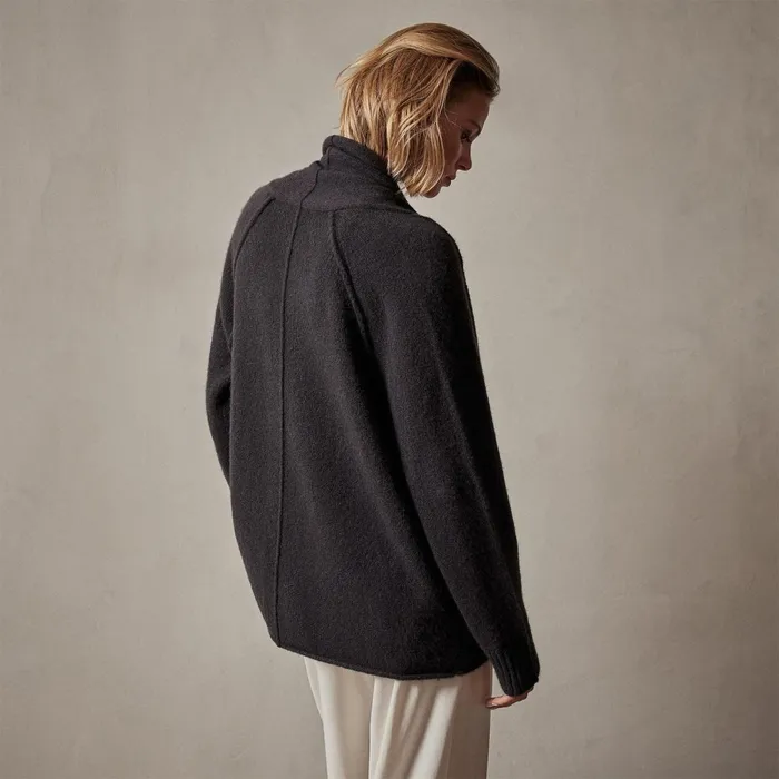 Women Sweaters James Perse Cashmere Shawl Collar Relaxed Cardigan Black