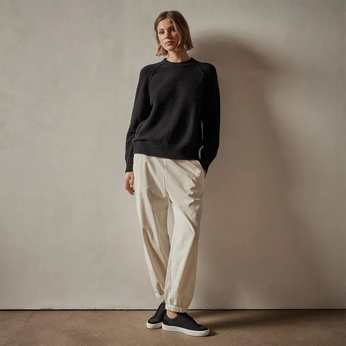 Women Sweaters James Perse Cotton Cashmere Blend Pullover Black