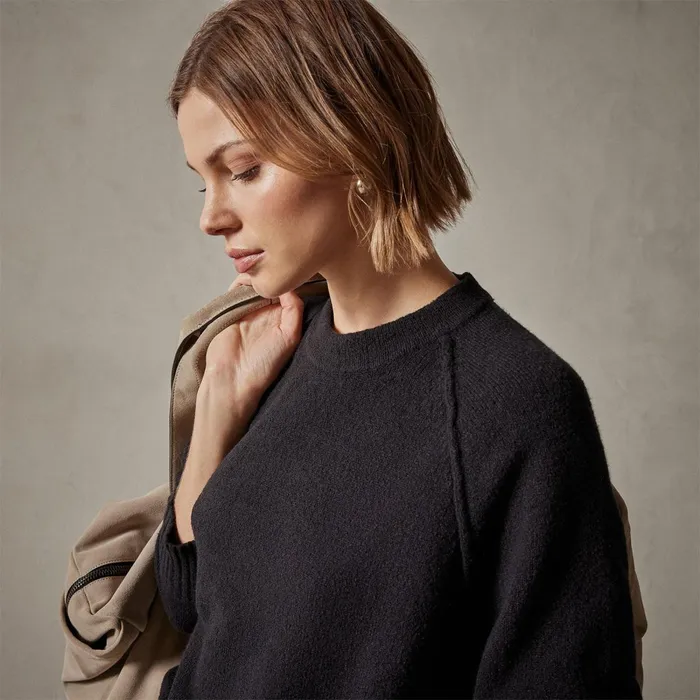 Women Sweaters James Perse Cotton Cashmere Blend Pullover Black