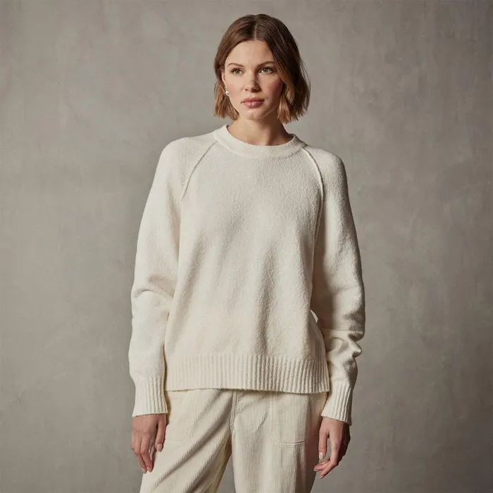 Women Sweaters James Perse Cotton Cashmere Blend Pullover Ivory
