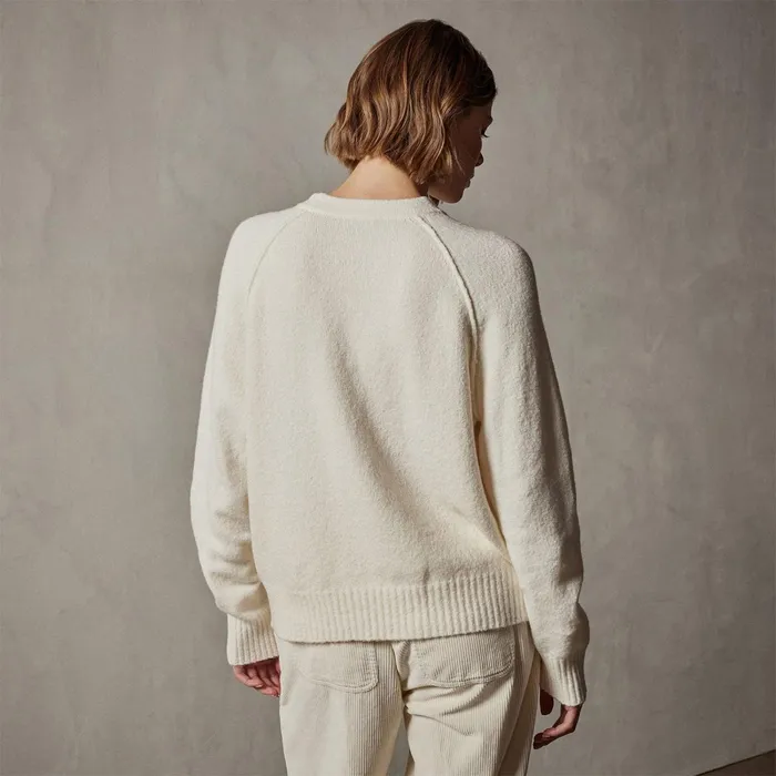 Women Sweaters James Perse Cotton Cashmere Blend Pullover Ivory