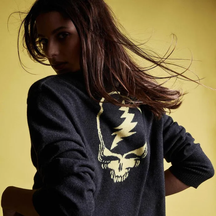 Women Sweaters James Perse Grateful Dead Pullover Hoodie Anthracite