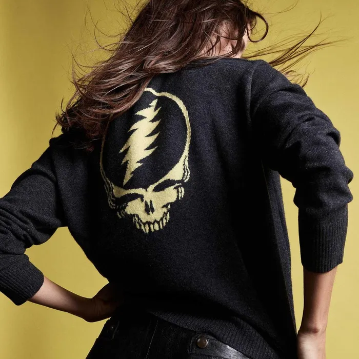 Women Sweaters James Perse Grateful Dead Pullover Hoodie Anthracite