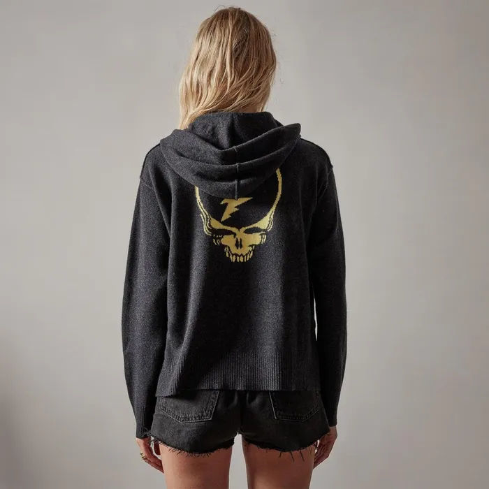 Women Sweaters James Perse Grateful Dead Pullover Hoodie Anthracite