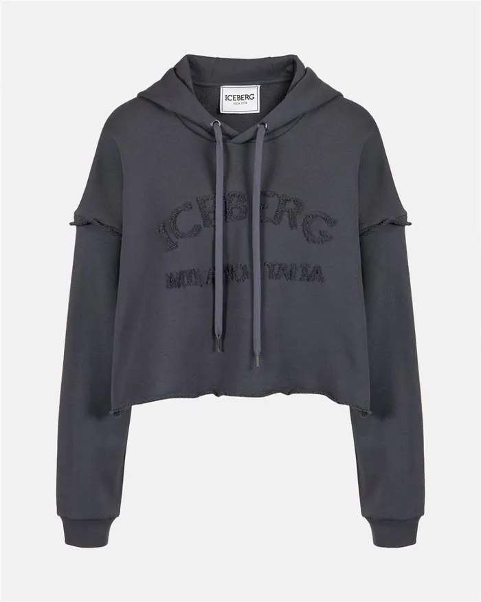 Women SWEATSHIRTS Iceberg Cropped Sweatshirt With Hood Women SWEATSHIRTS Iceberg Cropped Sweatshirt With Hood