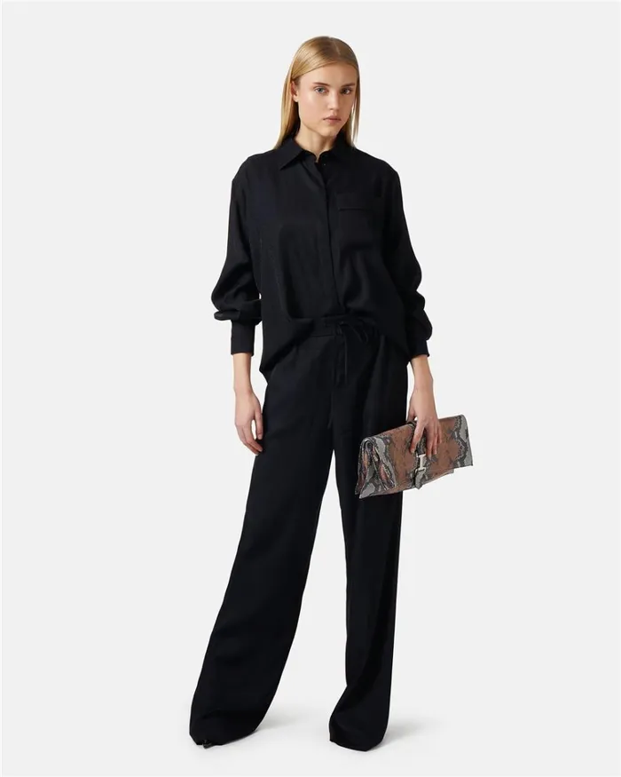 Women TSHIRTS AND TOPS Iceberg Jacquard Viscose Shirt With Snake Design