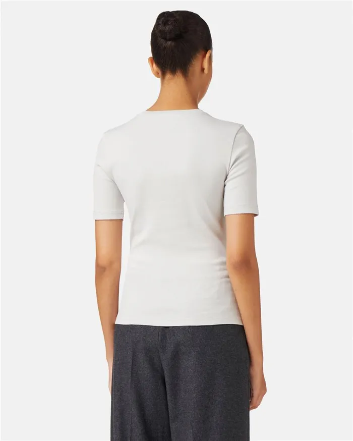 Women TSHIRTS AND TOPS Iceberg Short Sleeve Tshirt In Cotton Rib Women TSHIRTS AND TOPS Iceberg Short Sleeve Tshirt In Cotton Rib