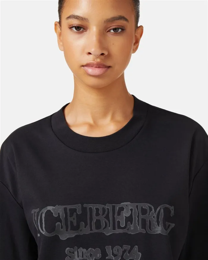 Women TSHIRTS AND TOPS Iceberg Tshirt With Iceberg Logo Women TSHIRTS AND TOPS Iceberg Tshirt With Iceberg Logo
