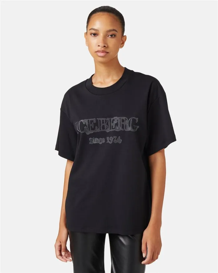 Women TSHIRTS AND TOPS Iceberg Tshirt With Iceberg Logo Women TSHIRTS AND TOPS Iceberg Tshirt With Iceberg Logo