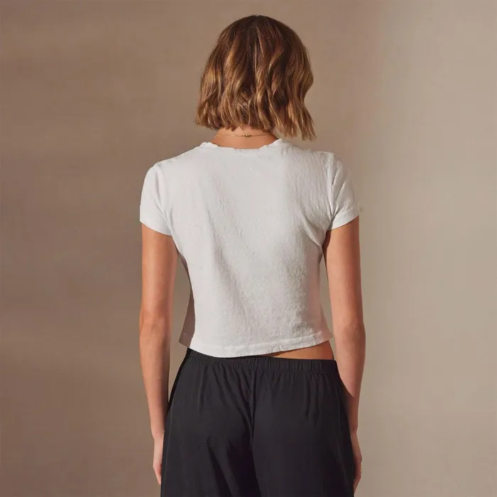 Women TShirts James Perse Brushed Jersey Cropped Tee White