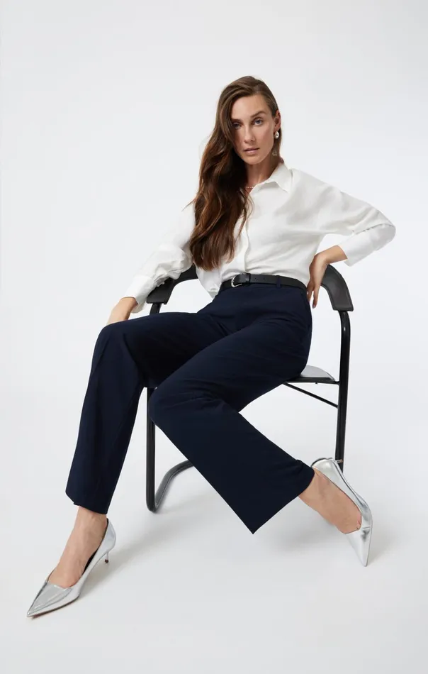 Women Tailored Straight Leg Pants In Blue Mavi Jeans Pants