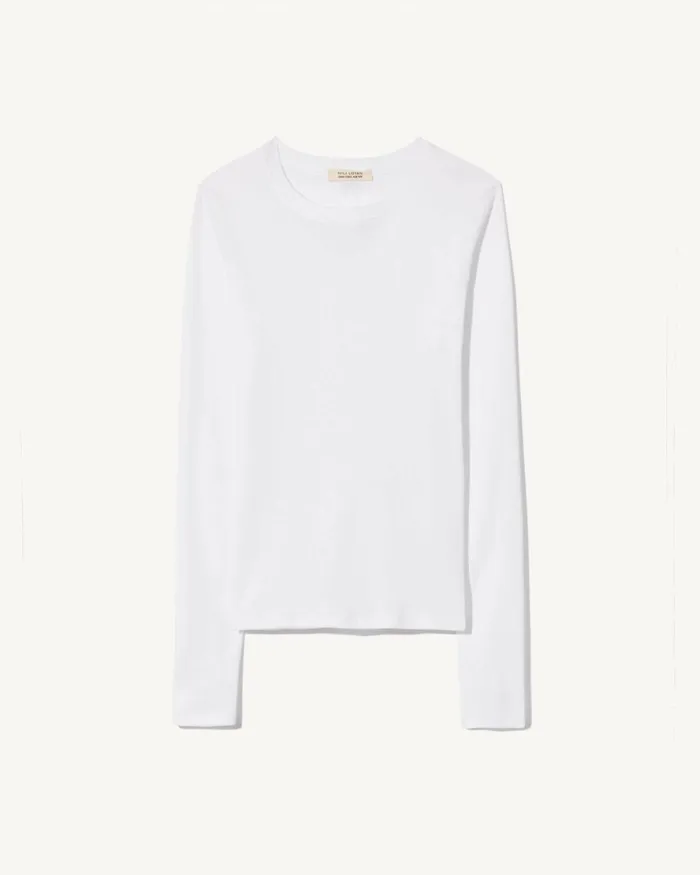 Women Tees Nili Lotan EMELIE LONG SLEEVE TEE Black