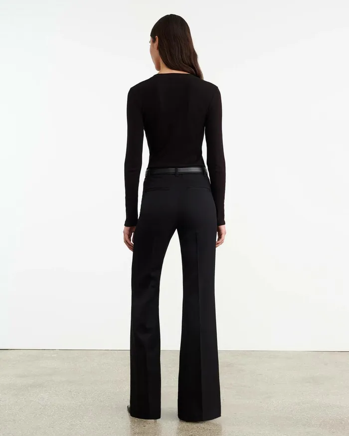 Women Tees Nili Lotan EMELIE LONG SLEEVE TEE Black