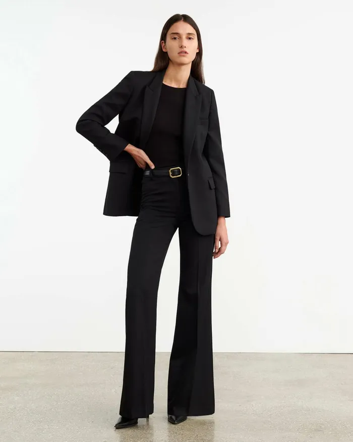 Women Tees Nili Lotan EMELIE LONG SLEEVE TEE Black